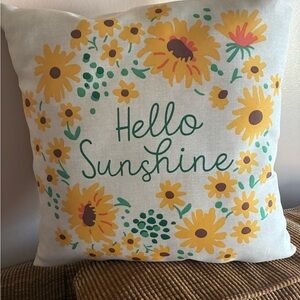 Hello Sunshine Floral Throw Pillow